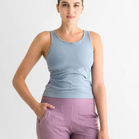Florence Ribbed Tank Top - Slate grey